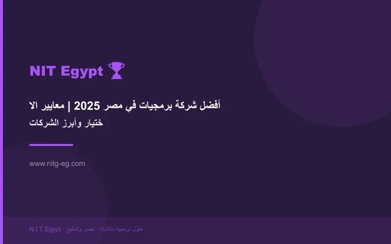 أفضل شركة برمجيات في مصر 2025 | معايير الاختيار وأبرز الشركات