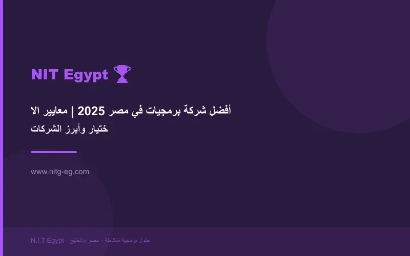 أفضل شركة برمجيات في مصر 2025 | معايير الاختيار وأبرز الشركات